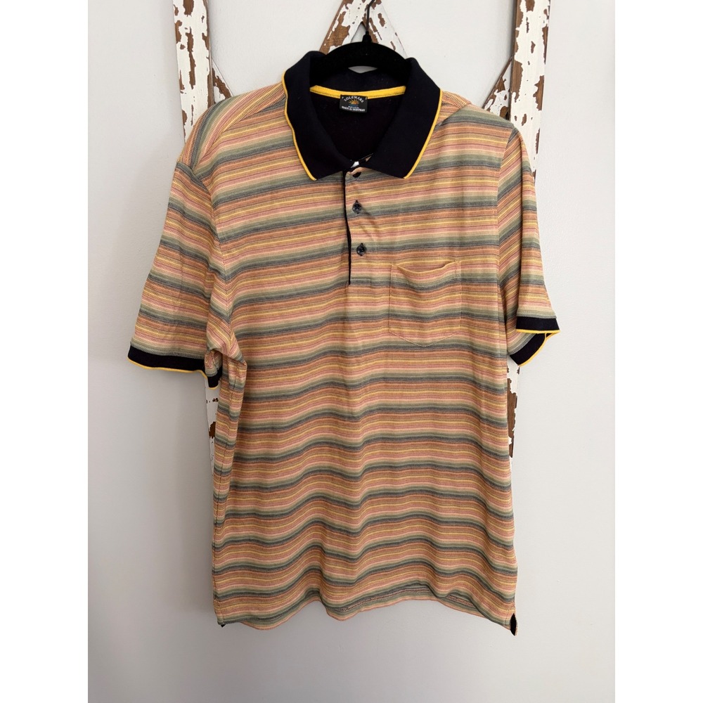 Maus & Hoffman Solemare Polo Shirt Men Striped Italy Colorful Lightweight‎